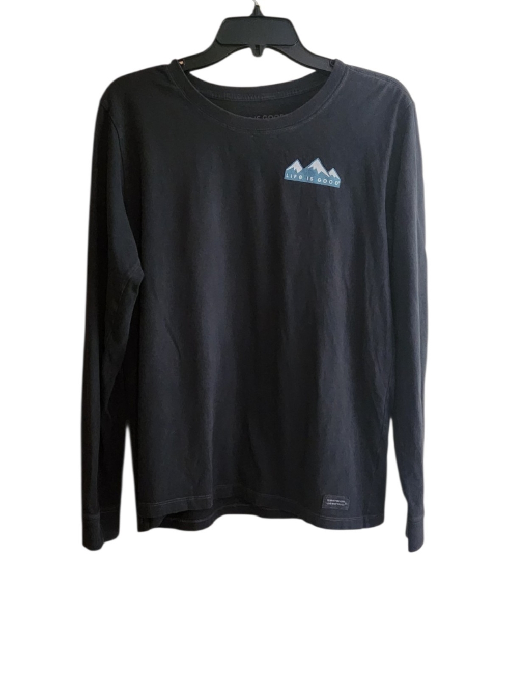 Life Is Good Dark Gray Long Sleeve Crusher Tee Love Can Move Mountains